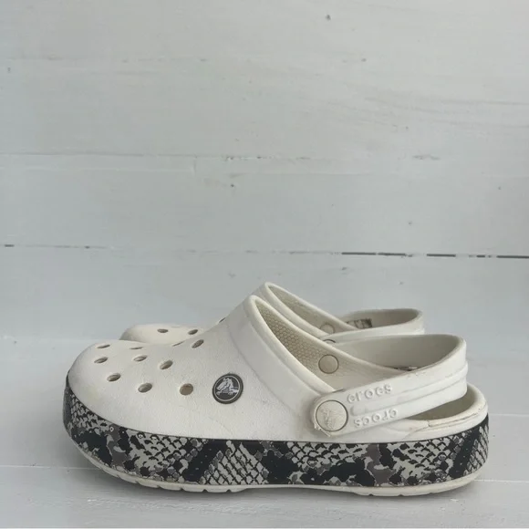 Crocs Snakeskin Clogs CROCS Shoes Crocs White Snake Skin Pattern